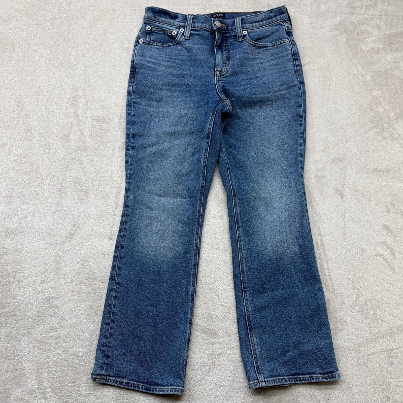 J.Crew Jeans Women's 25 Flare Crop Blue Mid-Rise Stretch Medium Wash Boho Denim